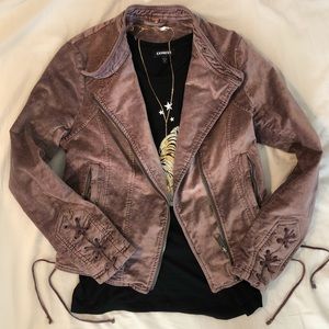 Free People Velvet Moto Jacket